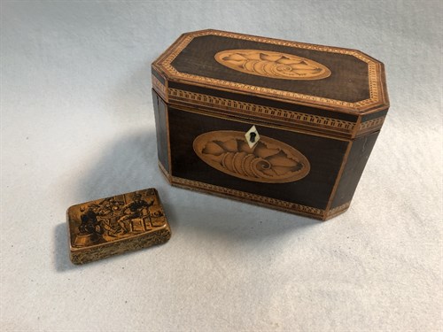 Lot 188 - A George III sycamore tea caddy