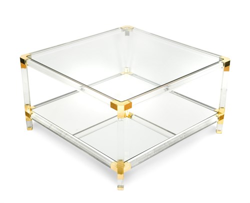 Lot 395 - A Lucite coffee table in the manner of Maison Jansen