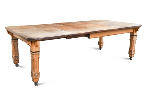 Lot 409 - A late 19th century Gothic revival oak extending table