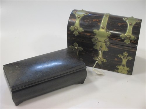 Lot 100 - A Victorian Coromandel and brass bound...