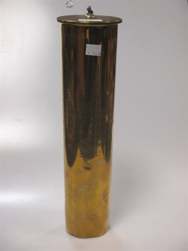 Lot 154 - A brass shell case converted to a gong