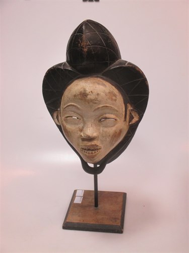 Lot 95 - A Gabon tribal carved head on stand approx...