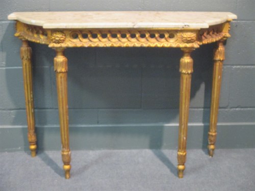 Lot 266 - A 19th century Travetere marble and giltwood...
