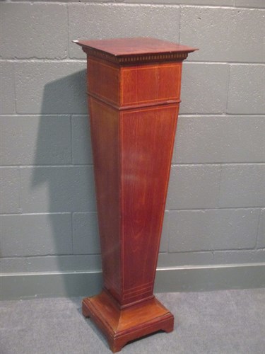 Lot 278 - A mahogany and inlaid torchere, 122 x 33 x 33cm