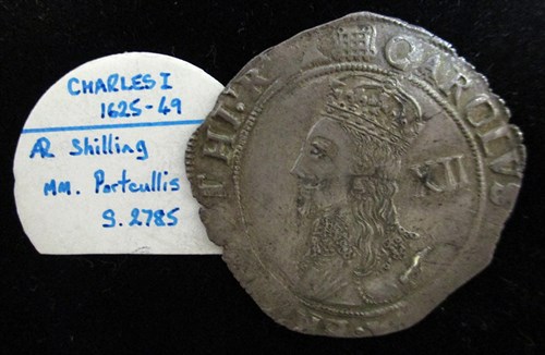 Lot 242 - Charles I shilling, portcullis mint mark