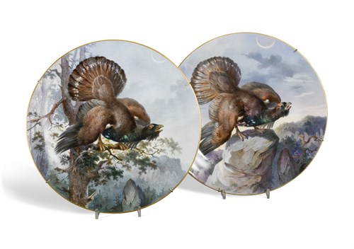 Lot 33 - A pair of Meissen porcelain cabinet plates, 20th century