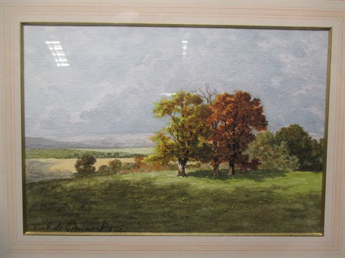Lot 232 - Four pictures to include two watercolours, a...