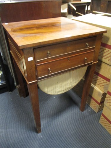Lot 348 - A George III rosewood sewing table, with...