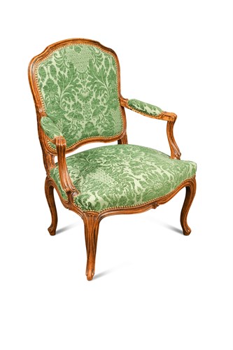 Lot 384 - A Louis XV style French walnut armchair - RETURN TO OWNER