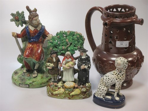 Lot 34 - An 18th century Walton figure of St Paul (A/F),...