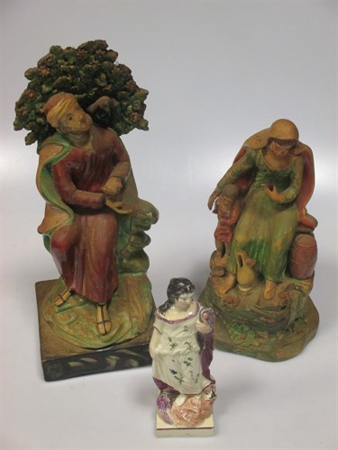 Lot 9 - A Staffordshire figure group of Elijah, a...