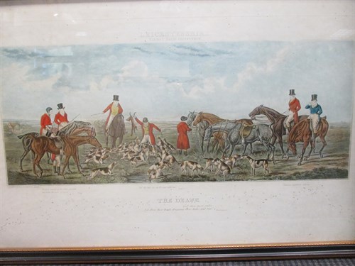 Lot 202 - Four framed Leicestershire fox hunting prints,...
