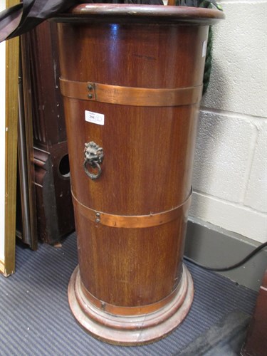 Lot 295 - A pair of mahogany and metal bound stick...