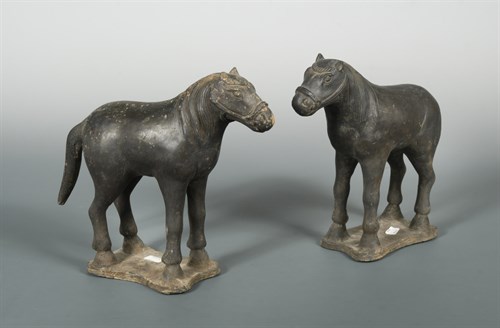 Lot 41 - A pair of Yuan or early Ming dynasty horses