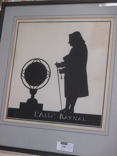 Lot 338 - 'Abbe Raynal', ink silhouette, and a few loose...