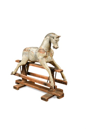 Lot 697 - to be returned. A late Victorian painted rocking horse