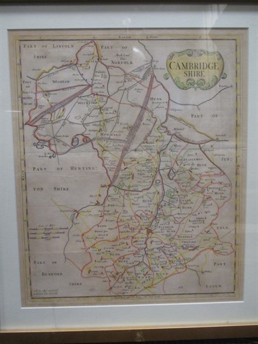 Lot 186 - Robert Morden, A map of Cambridgeshire, hand...