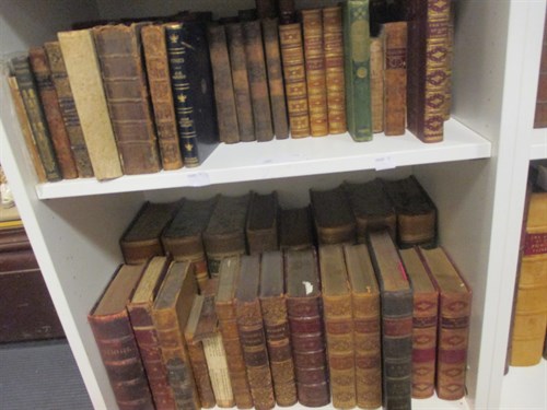 Lot 405 - Literature, mostly leather bound, a mixed...