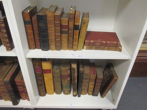 Lot 407 - Church literature, mostly leather bound, a...