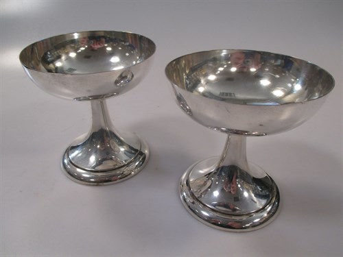 Lot 161 - Six German white metal icecream dishes,...