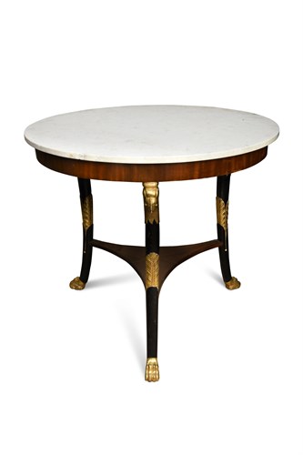 Lot 589 - A French Empire mahogany gueridon table