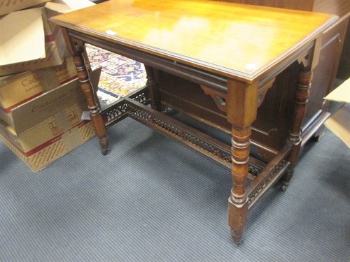Lot 274 - A Victorian side table with undertier, 72 x 91...
