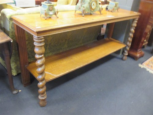 Lot 280 - A Victorian oak serving table with undertier...