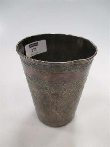 Lot 271 - A Persian silver beaker