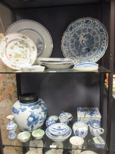 Lot 38 - Chinese blue and white, vases, dishes etc