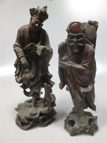 Lot 54 - Chinese carved wood figures of The Immortals (6)