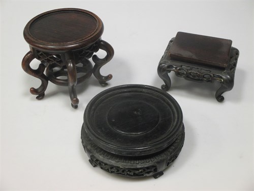 Lot 37 - A large collection of Chinese hardwood vase...