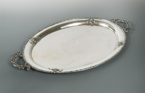 Lot 25 - A German metalwares oval tray