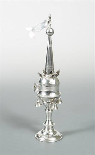 Lot 140 - A 20th century silver spice tower