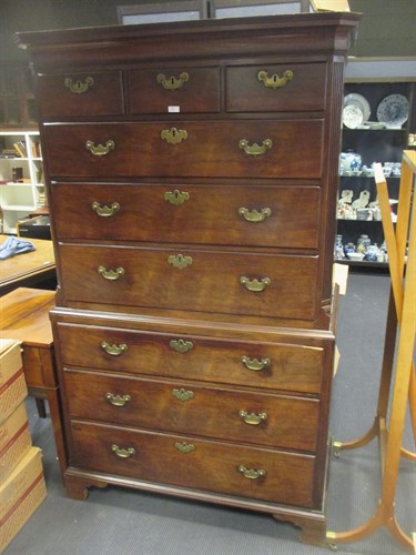 Lot 273 - A George III mahogany chest on chest, with...