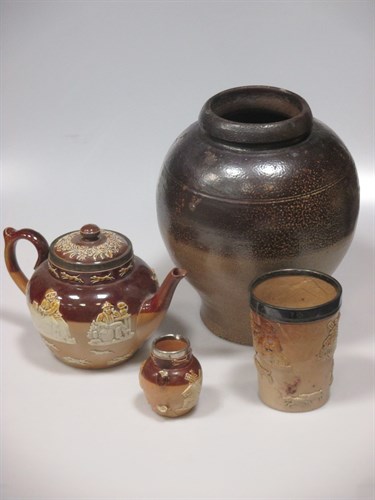 Lot 11 - An 18th century stoneware bellarmine jug (A/F),...