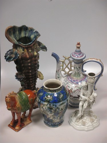 Lot 23 - A Persian vase, a Portuguese Persian style...