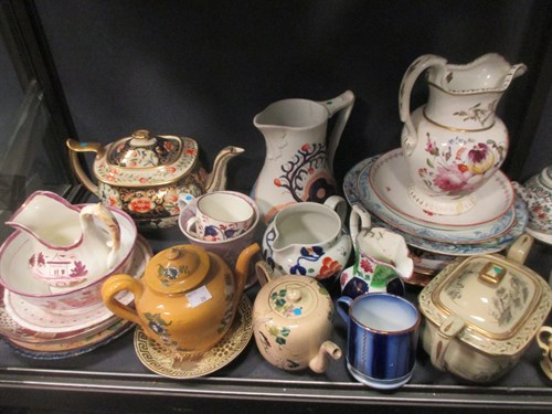 Lot 42 - A collection of Welsh guardy pottery and other...