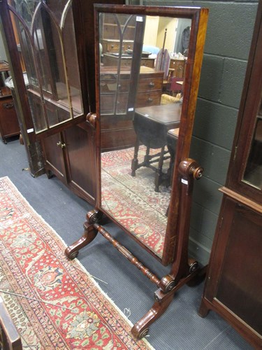Lot 346 - A cheval mirror