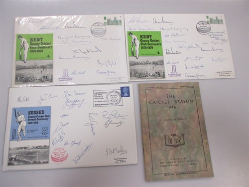 Lot 115 - A centenary signed collector's card Sussex and...