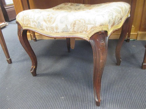 Lot 258 - A Victorian upholstered stool on swept legs