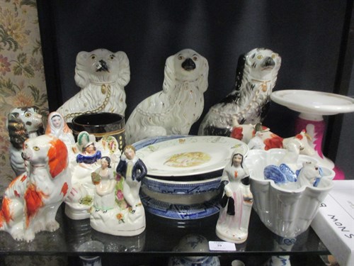 Lot 39 - Various 19th century Staffordshire figurines etc