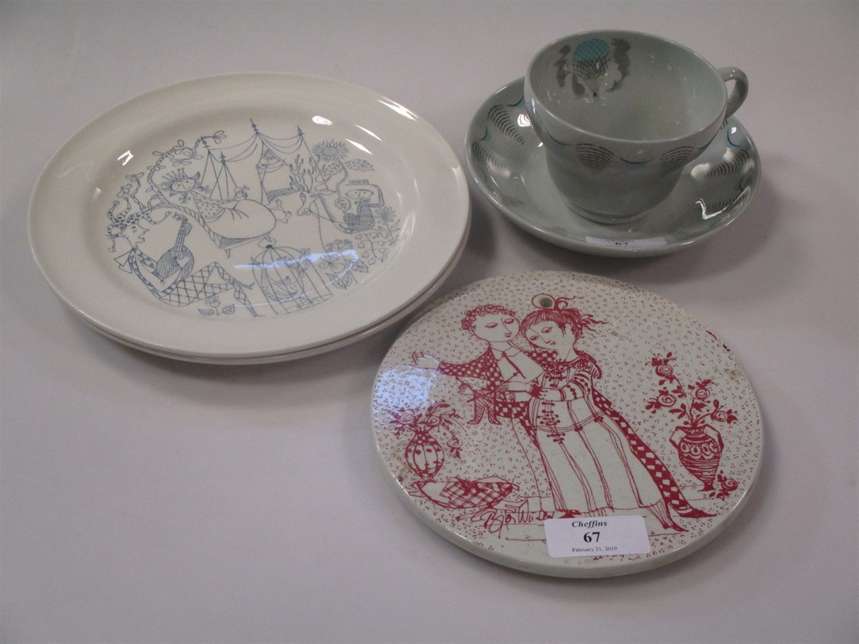Lot 67 - Eric Ravilious 'travel pattern' teacup and...