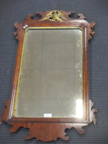 Lot 359 - A fret framed wall mirror and a Victorian...