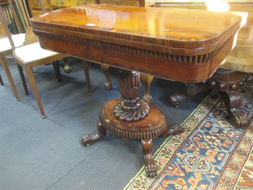Lot 371 - A William IV mahogany pedestal card table,...