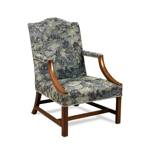 Lot 504 - A George III style mahogany 'Gainsborough' library armchair