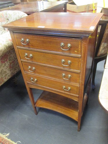 Lot 338 - An Edwardian mahogany four drawer cabinet on...