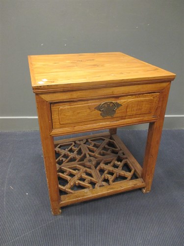 Lot 414 - A modern Chinese elm table with drawer and...