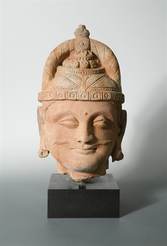 Lot 162 - A large terracotta head of Bodhisattva, Gandhara region, 3rd or 4th century