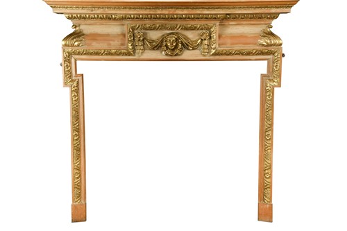 Lot 578 - A George II carved wood and gilt chimney piece