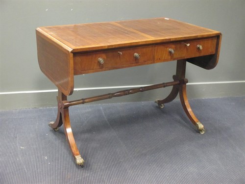 Lot 402 - A Regency style mahogany sofa table top 60 x...